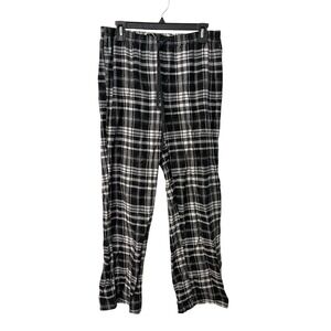 Goodnight Kiss Pajamas Pants Women's Size Medium Black White Plaid Metallic